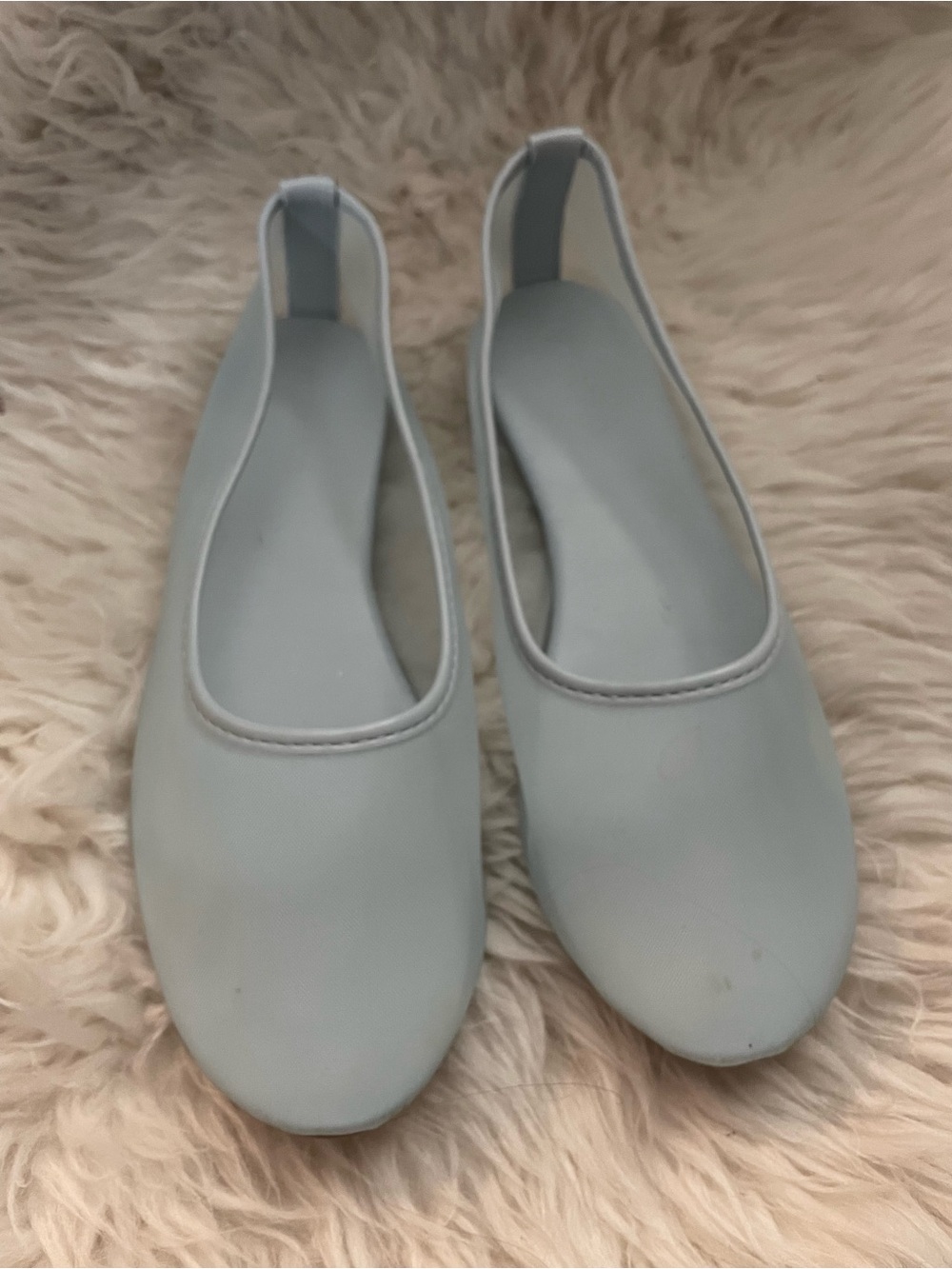 Coutgo Mesh Ballet Flats Cushioned Insoles Lt. Blue 7.5